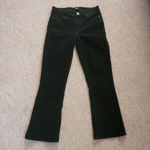 Paige Black Velvet Striped Colette Crop Flare Jeans